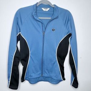 Pearl Izumi Cycling Jacket Women’s Medium Blue White Black Back Pocket Bike M